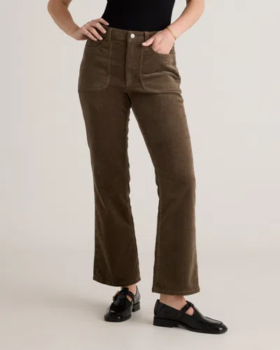 Quince Women's Organic Stretch Corduroy Flare Pants In Seaweed