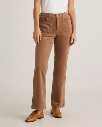 Quince Women's Organic Stretch Corduroy Flare Pants In Warm Brown