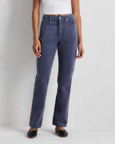 Quince Women's Organic Stretch Corduroy Straight Leg Pants In Blue
