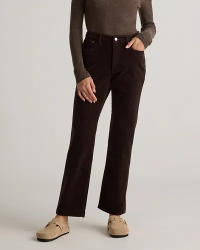 Quince Women's Organic Stretch Corduroy Straight Leg Pants In Espresso
