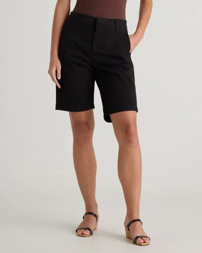 Quince Women's Organic Stretch Cotton Chino Bermuda Shorts In Black