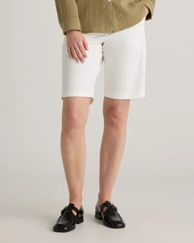 Quince Women's Organic Stretch Cotton Chino Bermuda Short In Ivory