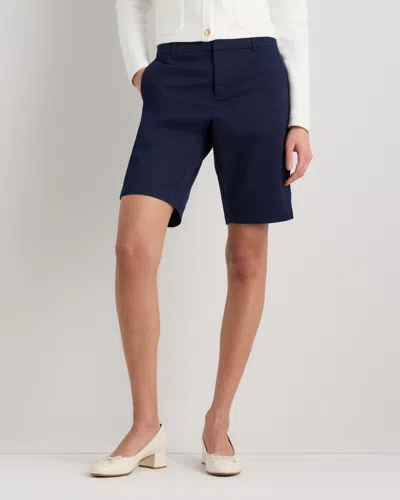 Quince Women's Organic Stretch Cotton Chino Bermuda Shorts In Blue