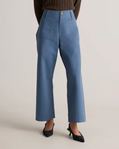 Quince Women's Organic Stretch Cotton Chino Cropped Wide Leg Pants