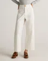 Quince Women's Organic Stretch Cotton Chino Cropped Wide Leg Pants