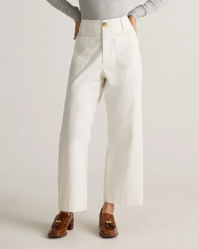Quince Women's Organic Stretch Cotton Chino Cropped Wide Leg Pants