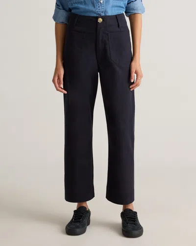 Quince Women's Organic Stretch Cotton Chino Cropped Wide Leg Pants