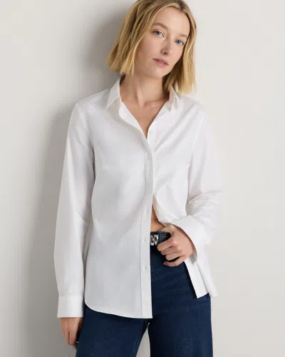 Quince Women's Organic Stretch Cotton Tailored Shirt In White