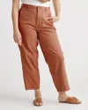 Quince Women's Organic Stretch Cotton Twill Barrel Pants In Rust