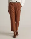 Quince Women's Organic Stretch Cotton Twill Straight Leg Cropped Pants In Rust