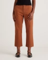 QUINCE WOMEN'S ORGANIC STRETCH COTTON TWILL STRAIGHT LEG CROPPED PANTS