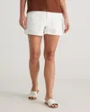 Quince Women's Organic Stretch Cotton Twill Utility Shorts In Ivory