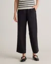 Quince Women's Organic Stretch Cotton Wide Leg Chino Pants In Black