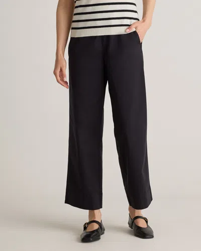Quince Women's Organic Stretch Cotton Wide Leg Chino Pants In Black