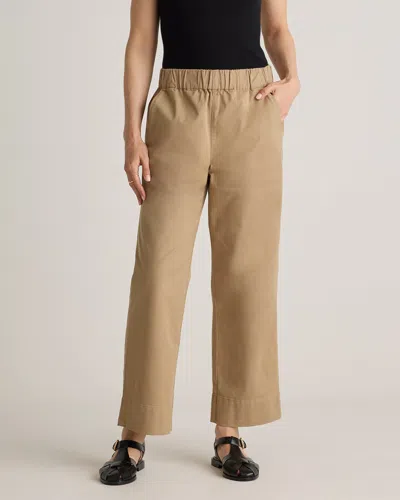 Quince Women's Organic Stretch Cotton Wide Leg Chino Pants In Light Khaki