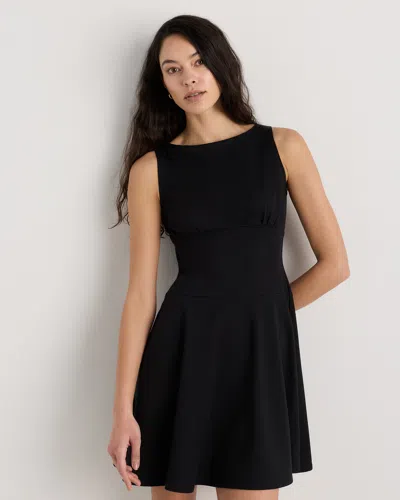Quince Women's Organic Stretch Jersey Drop Waist Mini Dress In Black