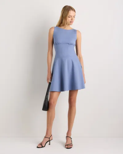 Quince Women's Organic Stretch Jersey Drop Waist Mini Dress In Blue