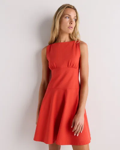 Quince Women's Organic Stretch Jersey Drop Waist Mini Dress In Red