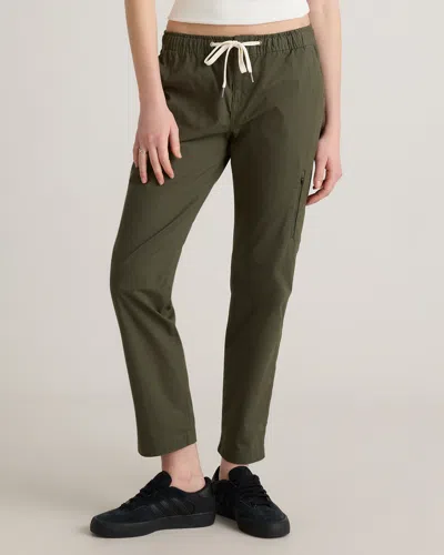 Quince Women's Organic Stretch Ripstop Straight Pants In Loden