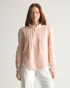 Quince Women's Organic Textured Cotton Peasant Blouse