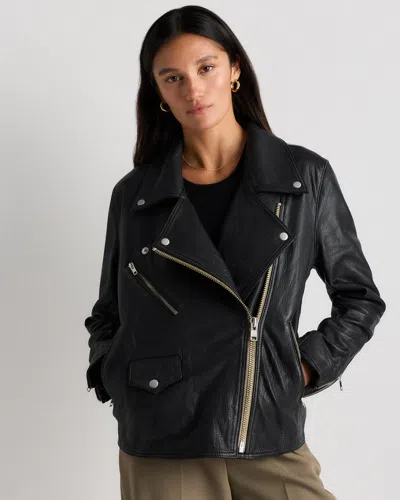 Quince Women's Oversized Biker Jacket In Black