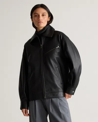 Quince Women's Oversized Bomber Jacket In Black