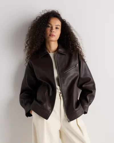 Quince Women's Oversized Bomber Jacket In Brown