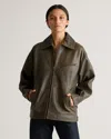 Quince Women's Oversized Bomber Jacket In Distressed Brown