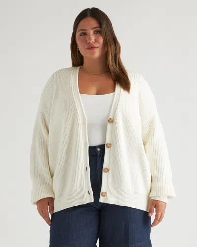 Quince Women's Oversized Boyfriend Cardigan Sweater In Ivory