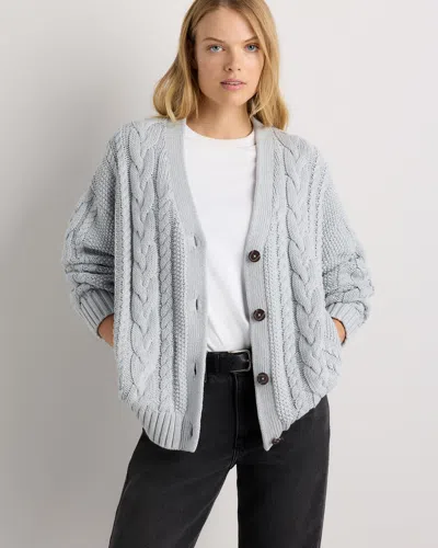 Quince Women's Oversized Cable Cardigan Sweater
