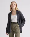 Quince Women's Oversized Cable Cardigan Sweater In Charcoal