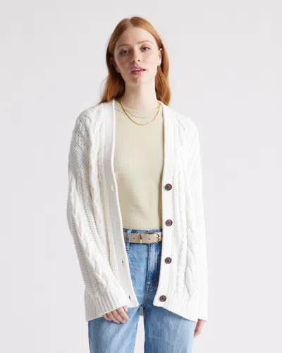 Quince Women's Oversized Cable Cardigan Sweater In Ivory