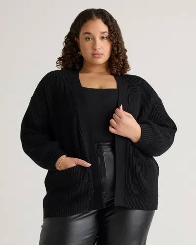 Quince Women's Oversized Cardigan Sweater In Black