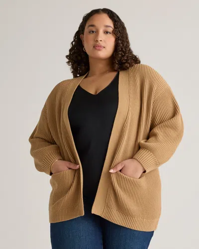 Quince Women's Oversized Cardigan Sweater In Camel