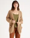 Quince Women's Oversized Cardigan Sweater In Camel
