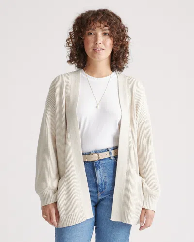 Quince Women's Oversized Cardigan Sweater In Speckled Beige