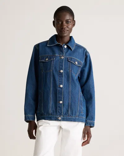 Quince Women's Oversized Denim Jacket In Dark Indigo