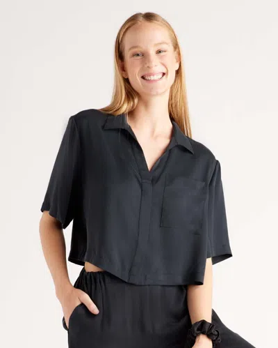 Quince Women's Pajama Button Up Top In Black
