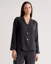 Quince Women's Pajama Long Sleeve Top In Black