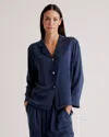 Quince Women's Pajama Long Sleeve Top In Indigo