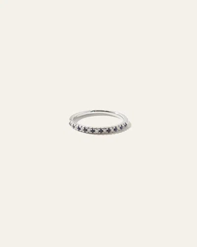 Quince Women's Pavé Diamond And Blue Sapphire Band Rings In White Gold