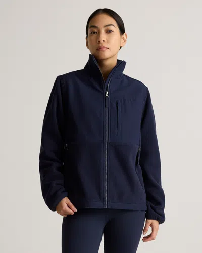Quince Women's Polar Fleece Full-zip Jacket In Deep Navy