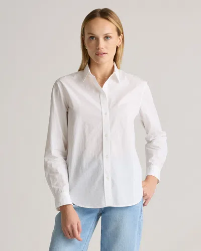 Quince Women's Poplin Long Sleeve Shirt In Classic White