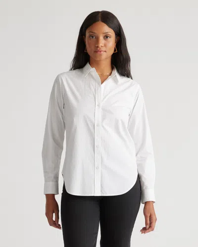 Quince Women's Poplin Long Sleeve Shirt In White