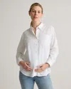 QUINCE WOMEN'S POPLIN MATERNITY LONG SLEEVE SHIRT