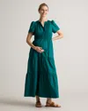 Quince Women's Poplin Maternity Tiered Maxi Dress