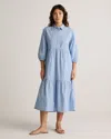 Quince Women's Poplin Midi Tunic Dress In Tribeca Stripe