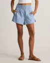 Quince Women's Poplin Pull-on Shorts In Tribeca Stripe