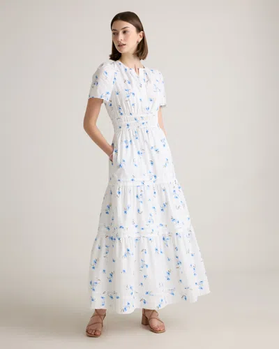 Quince Women's Poplin Tiered Maxi Dress In Romantic Stems