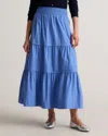 Quince Women's Poplin Tiered Maxi Skirt In True Blue